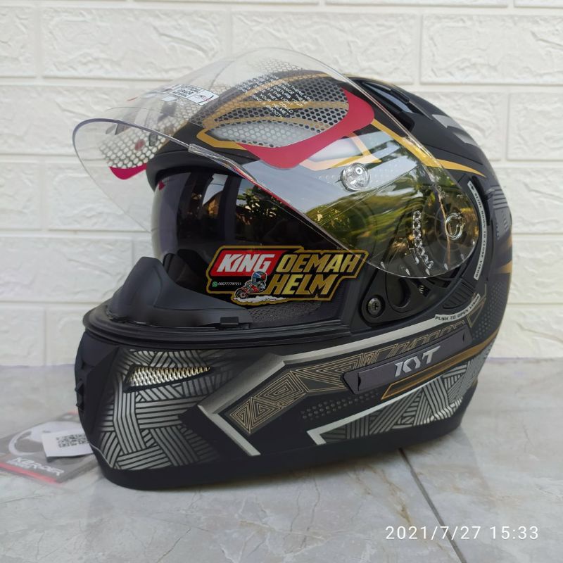 HELM KYT K2RIDER BLACK PHANTER BLACK DOFF/GOLD HELM TOURING ORIGINAL KYT