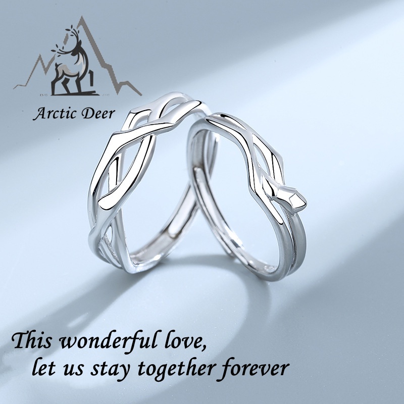 Cincin couple Sterling silver S925-Acacia Tree cincin Pasangan cincin fashion  perak asli S925 Original Arctic Deer