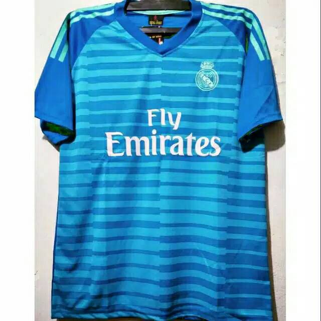 Jersey Grade Ori Real Madrid GK kiper biru 18/19