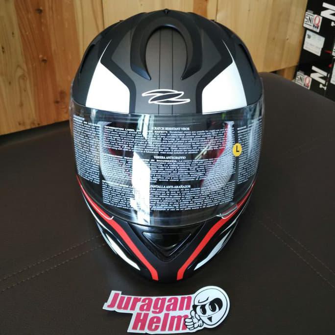 Helm Zeus Z806 ii31 Matt Black/Red (Doff) ukuran M, L, XL - hot item