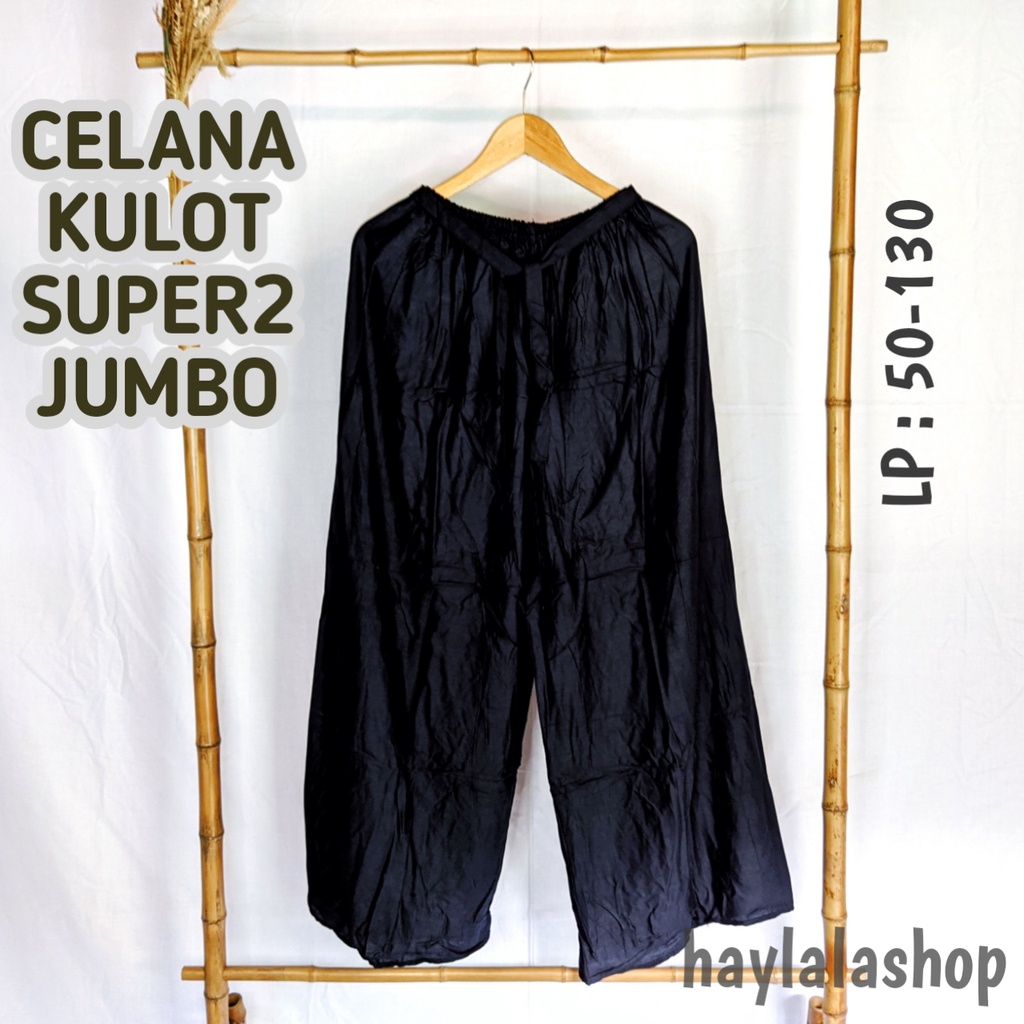 Celana Kulot Panjang Polos Super Jumbo XXXL Pria Wanita Bahan Rayon Adem