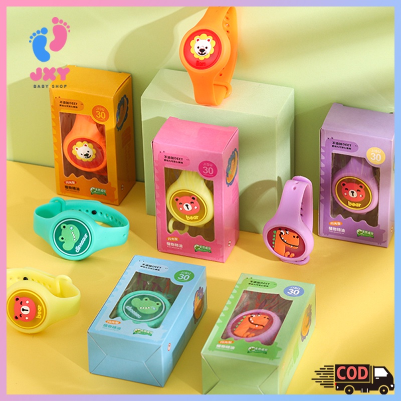 Jam anti nyamuk anak/Gelang Bentuk Jam Tangan Bayi Clip Anti Nyamuk  Anak Karakter kartun Lucu Anti Air/Gelang anti nyamuk anak led L213