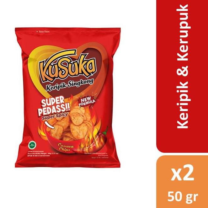 

CRAZY DISKON!!!! Kusuka Keripik Singkong Super Pedas 50 gr x 2 Pcs