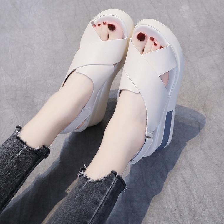 COLINE Sepatu Sandal Wedges Wanita Korea Style C1069 {MDL.14My22ˢ}