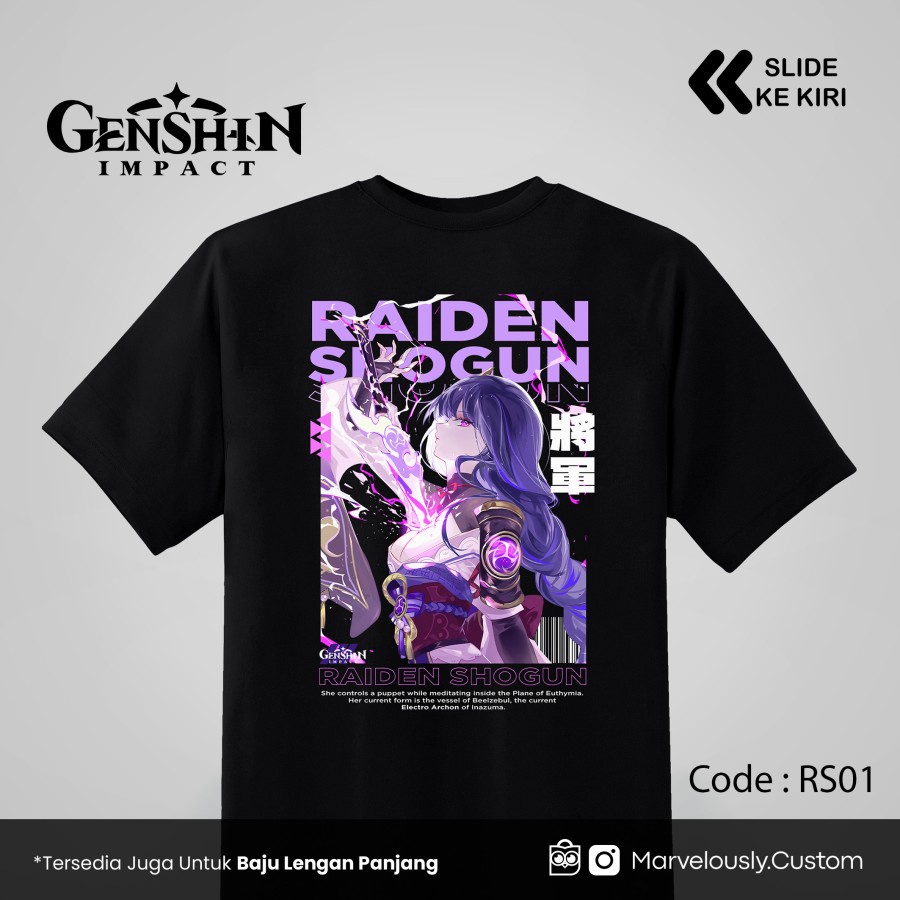 BAJU KAOS GAME GENSHIN IMPACT RAIDEN SHOGUN BAAL ARCHON