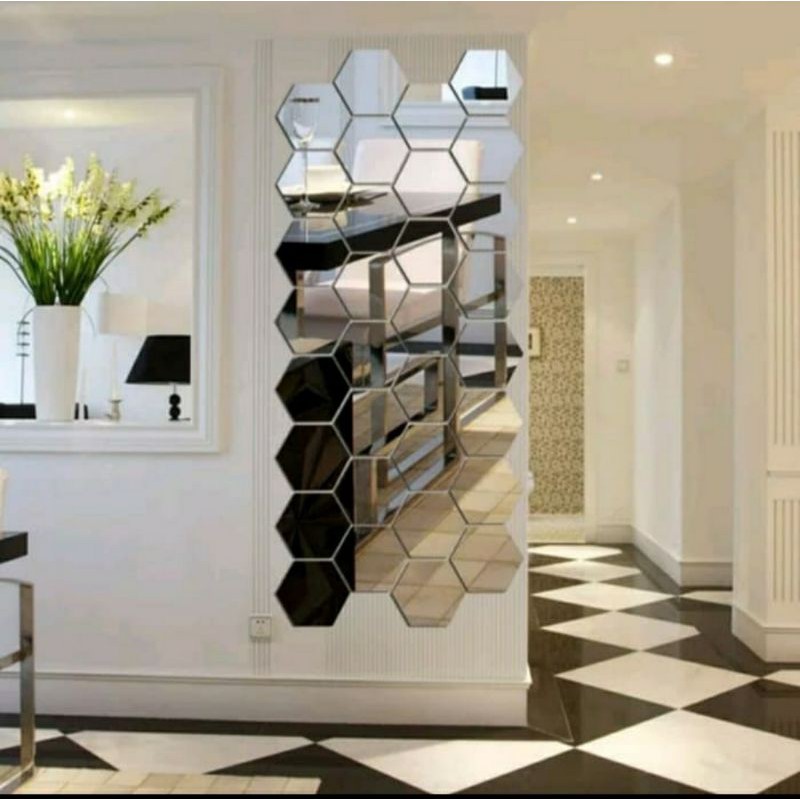 hiasan rumah hiasan kaca hiasan dinding hiasan rumah minimalis kaca hexagonal sarang lebah wallpaper