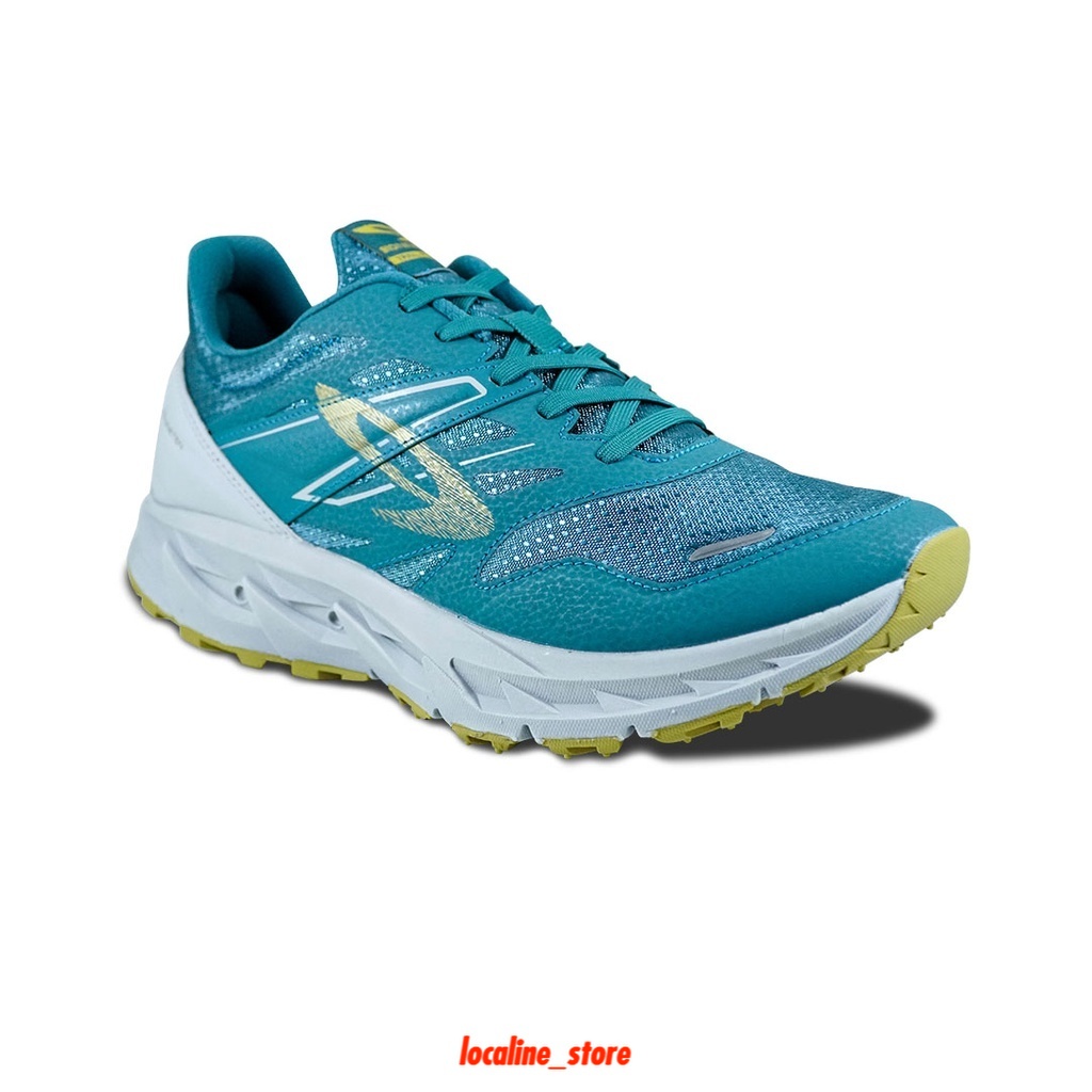 Sepatu Sneakers Lokal Original 910 Nineten YUZA EVO Sepatu Trail Running - Hijau/Abu-Abu/Emas