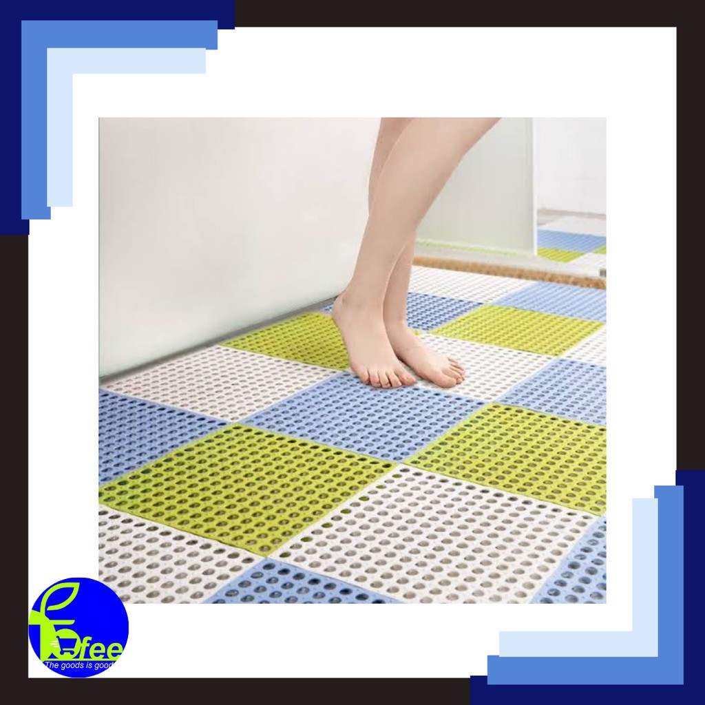 [IMPORT] Karpet Anti Slip Kamar Mandi POLKADOT PVC Karpet Anti Licin Dapur Mat Non-slip 30x30 cm