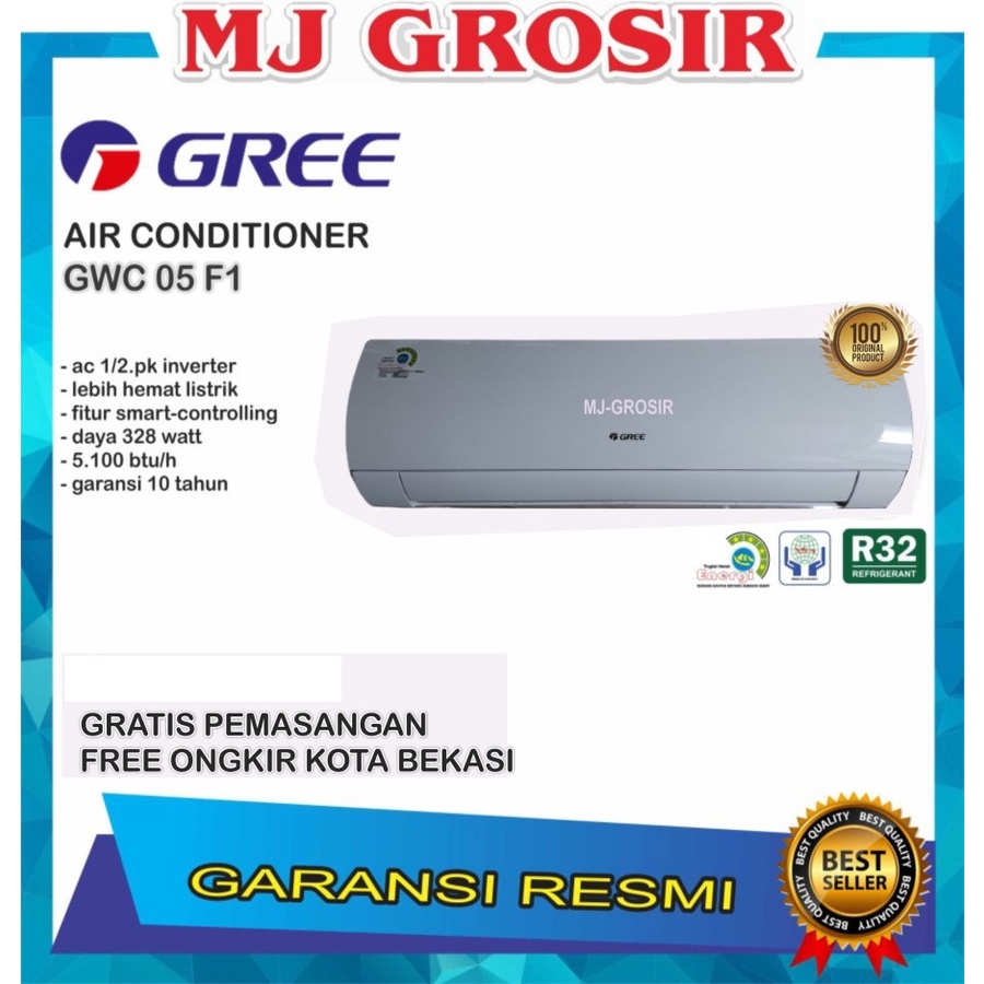 AC GREE GWC 05 F1 1/2 PK GWC05F1 1/2 PK + PASANG R32 INVERTER