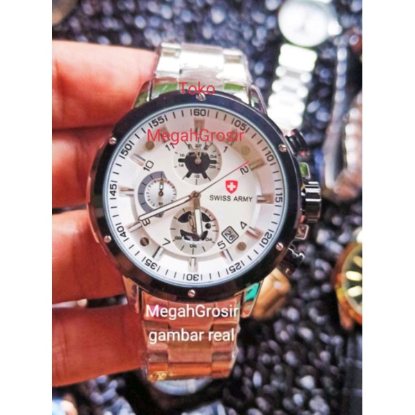 Jam Tangan Pria SWIS  Chrono Aktif Tanggal Aktif