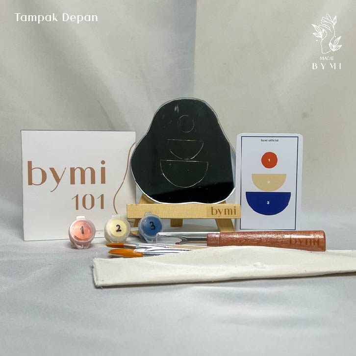 bymi Scratching Art Mirror Plus Painting Kit Netral Pottery I Simple Edition