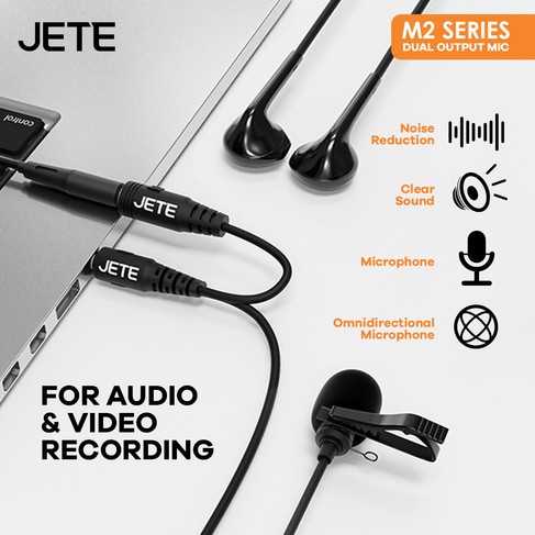 Microphone Audio Clip On JETE M2 Mikrofon Kabel - Garansi Resmi 2 Tahun Rusak Tukar Baru