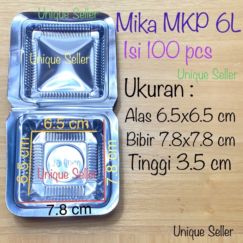 Mika 6L isi 100 pcs / Mika MKP 6L / Tray Mika 7 cm / Mika Kue Kotak MKP 6 L / Mika MKP 6L / Tray Mika 6 cm / Tray Mika 5 cm / Tray Mika 8 cm / Mika 6cm 7cm 8cm