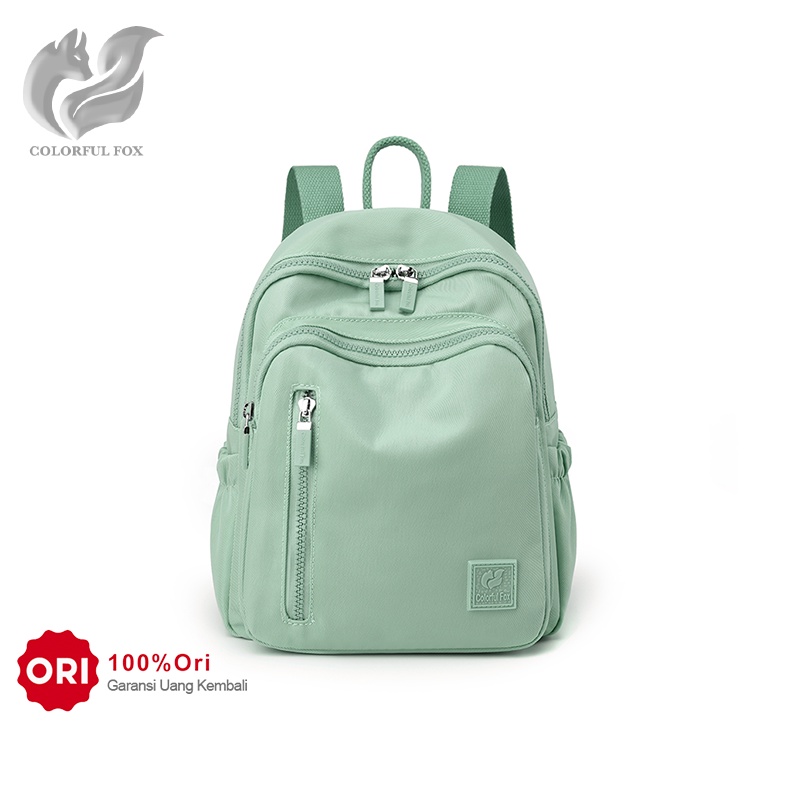 COLORFUL FOX 0482 Tas Ransel Wanita Backpack Wanita Remaja Tas Anti Air WATCHKITE BAEOS-Pistachio Green