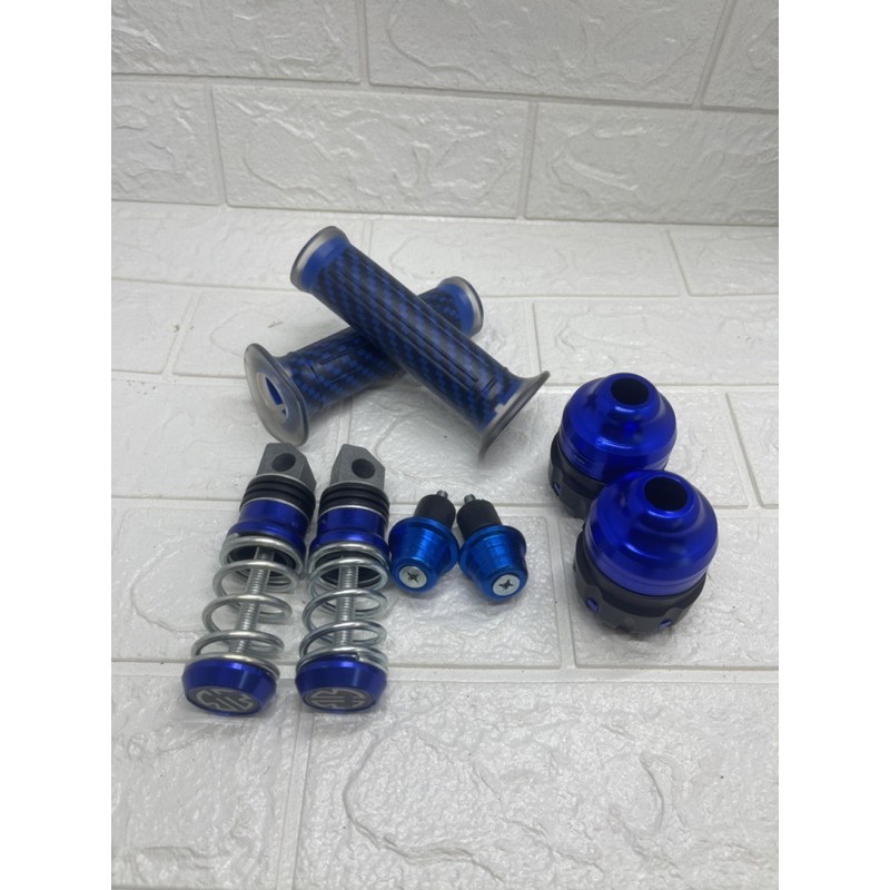 Jalu As Roda Depan+Handgrip karbon+Jalu Stang Matic+Step Per CNC Universal Honda Yamaha