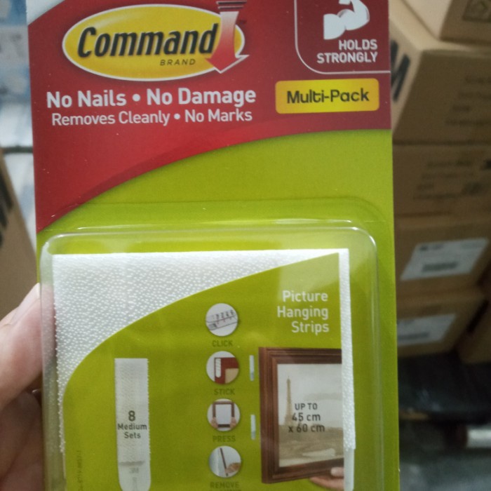 

Promo Bulan Ini 3M Command Picture Hanging Strips 17204-8 Kapasitas 5.4Kg Isi 8Sets Terlaris