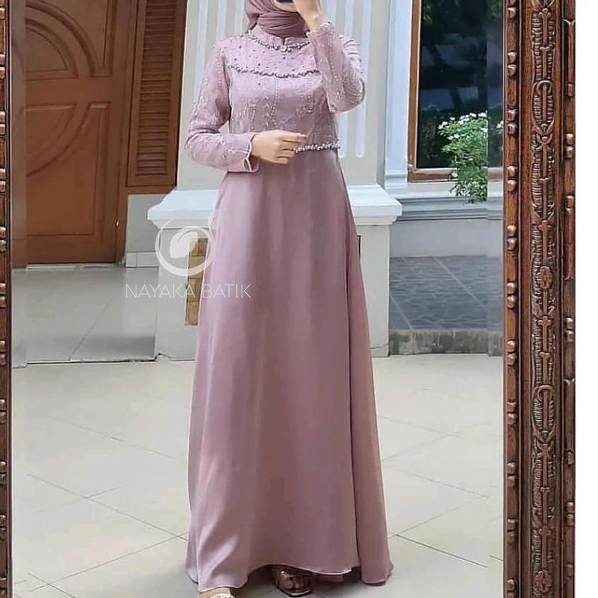 ❄️Harga Potongan [MAXI SERIES LEBARAN] Maxi Dress Tiara Tulle Mutiara - Gamis Remaja Kekinian - Dres