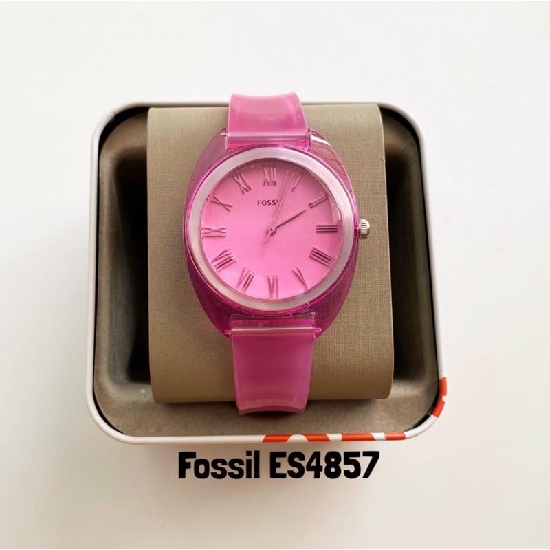 Fossil Jude Three-Hand Pink Silicone Watch