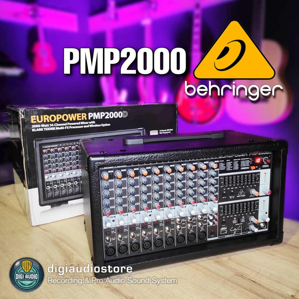 Power Mixer Amplifier Class D Behringer Europower PMP 2000 D - Pasif Speaker 2000 Watt 14 Channel