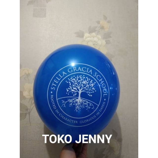 

Balon sablon custom logo sekolah