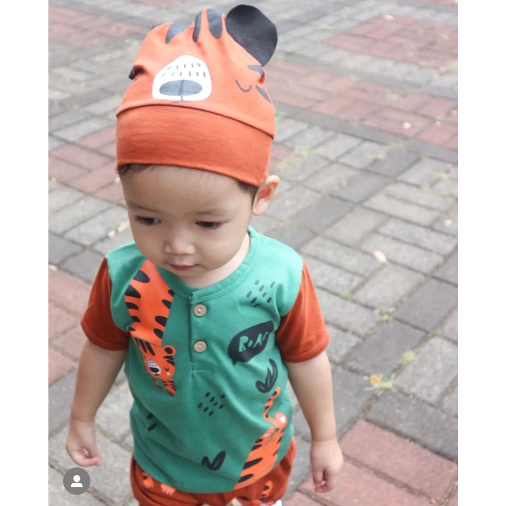 BERSERTIFIKASI SNI Premium Cotton Bamboo KIND TIGER by babybeb Baju Setelan Kaos Celana Pergi Jalan Lucu Fashion Anak Bayi Cowok Laki Terlaris ZEN FOX