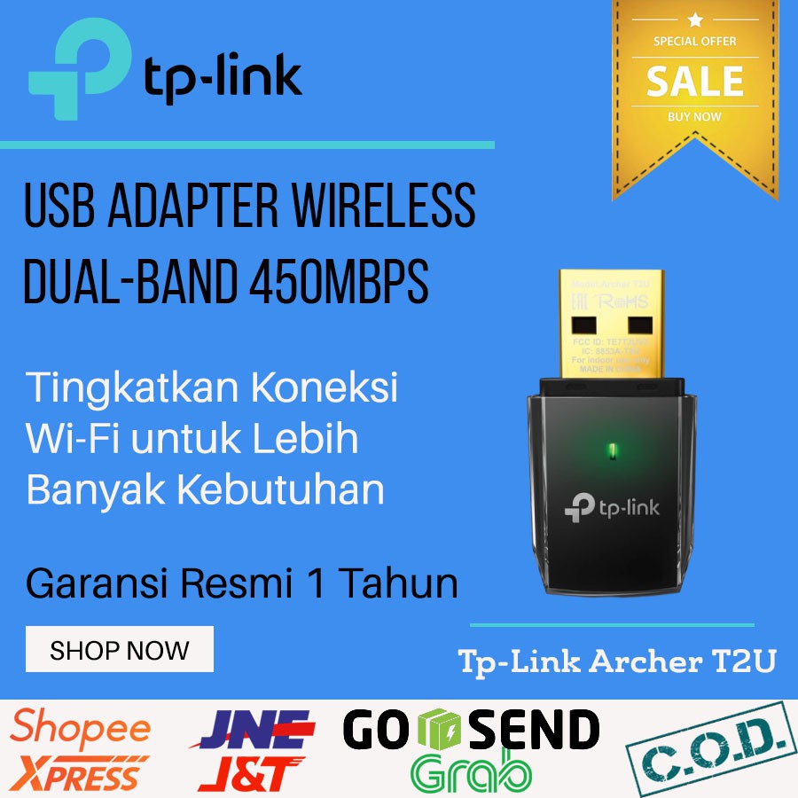 Wifi USB Adapter Tp Link AC600 TL Archer T2U Adaptor Wireles Wifi PC Laptop Adapter USB Wifi TP Link