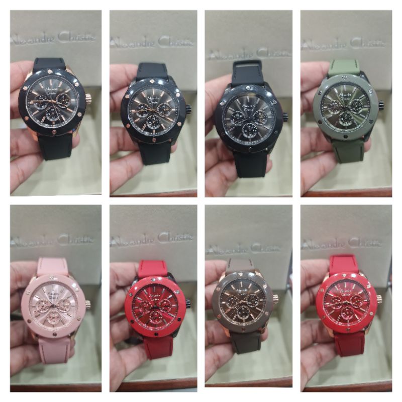 jam tangan wanita alexandre christie ac2989 ladies rubber 2989 original garansi