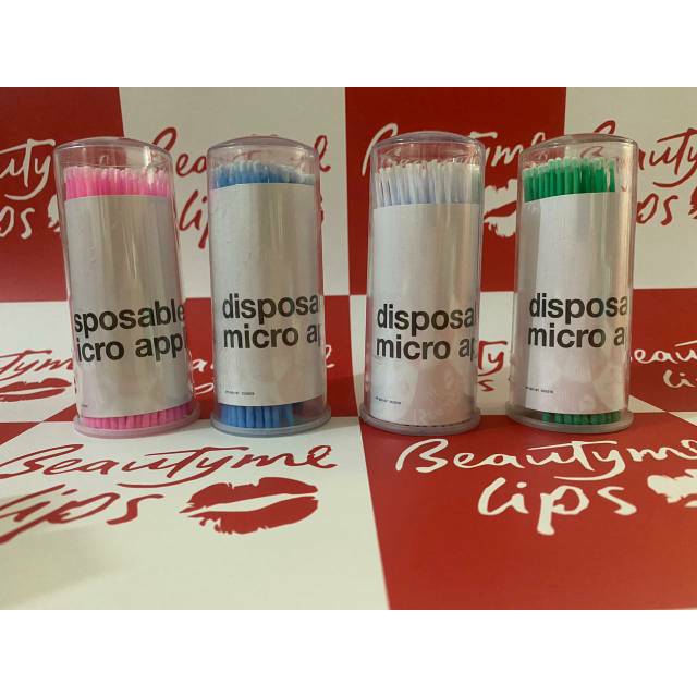 Microapplicator Botol / Microbrush botol / Cotton bud 1 pak isi 100pcs Botol / Pack Micro Brush