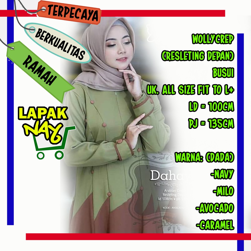 Gamis Baju Wanita Muslimah Dahayu Dress Terbaru Termurah N36