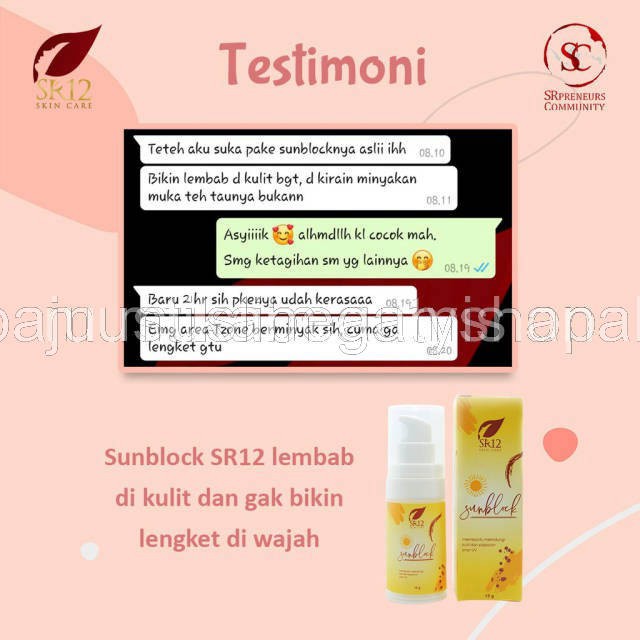 SUN BLOCK SR12 / SUNBLOCK SPF 30++ / SUN BLOCK WAJAH BPOM