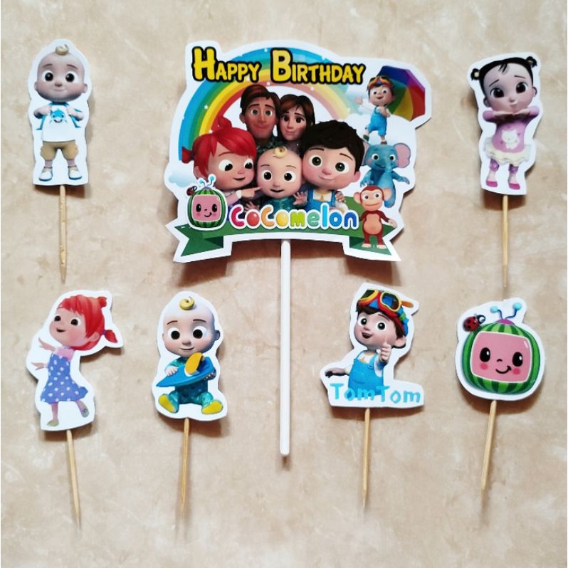hiasan dekorasi kue cake topper ulang tahun karakter CocoMelon Coco Melon