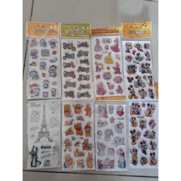 

stiker timbul karakter