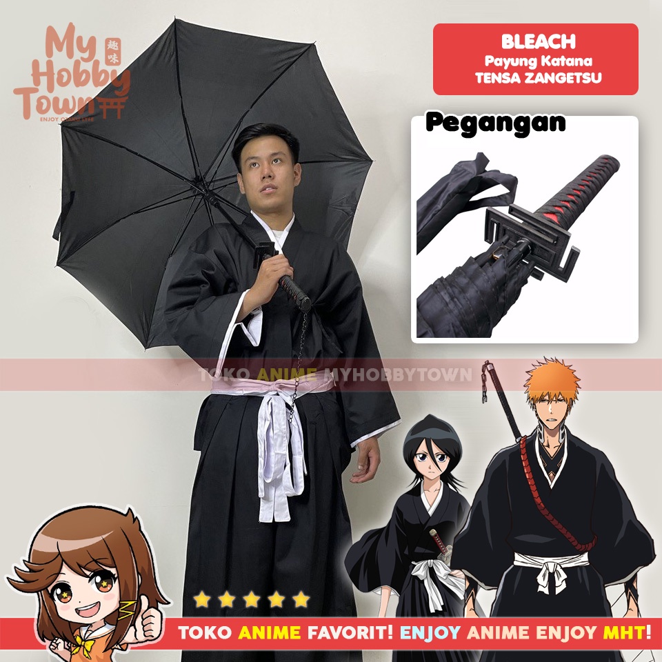 Payung Anime Pedang Katana Bleach Tensa Zangetsu Bankai Kurosaki Ichigo