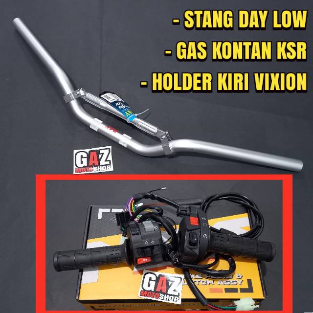 PAKET STANG STIR DAY COPY DAYTONA SET GAS HOLDER KANAN KSR HOLDER KIRI VIXION HANDGRIP KAZE