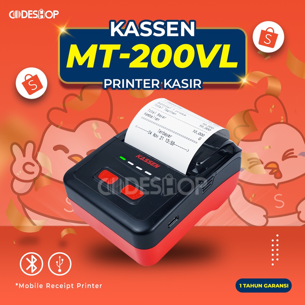 Jual Kassen MT200VL Printer Bluetooth Android Cetak Struk MT200VL