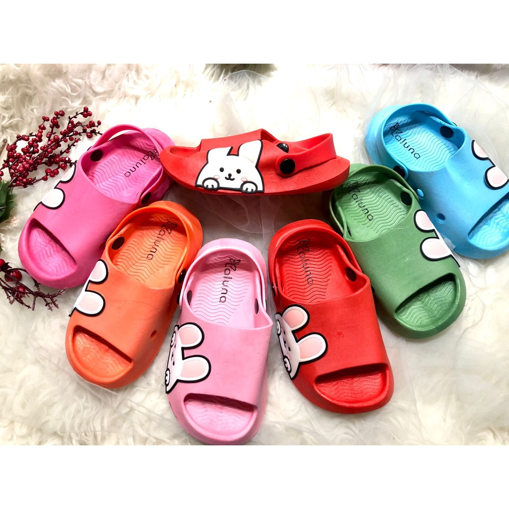 Sandal Anak Perempuan Usia 2 3 4 Tahun Slop Import Bahan Jelly Bunny Laluna 21337-10