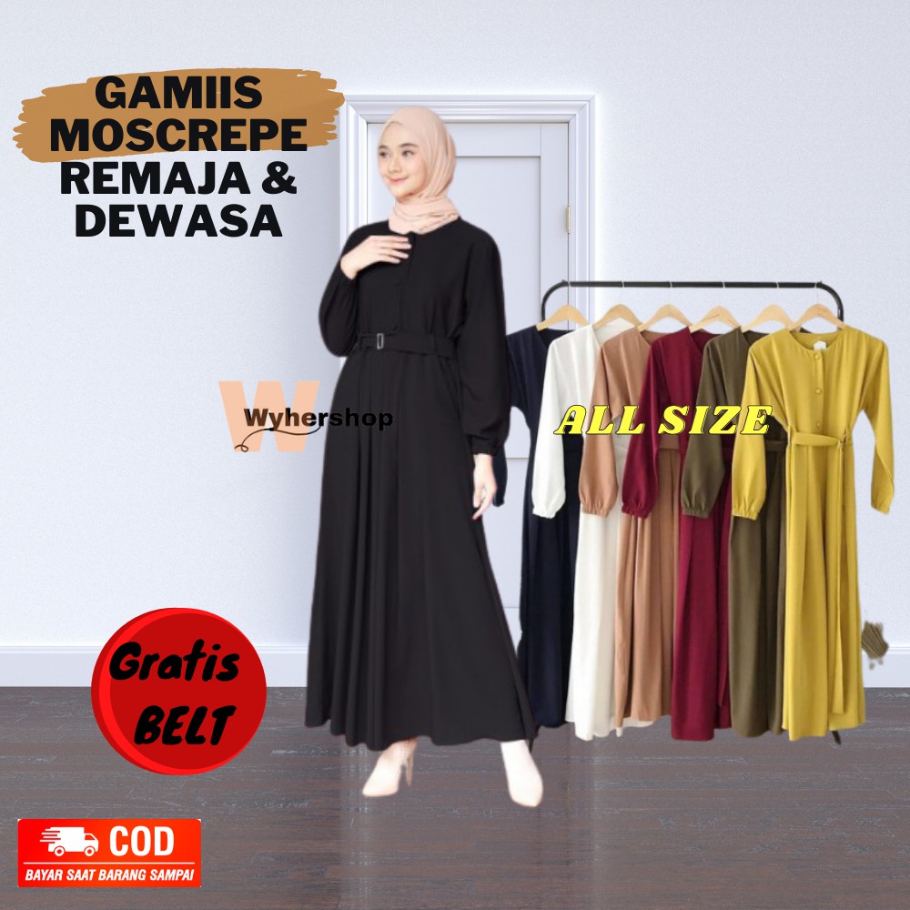 Baju Wanita Gamis Muslim Dewasa Modern Dress Kekinian Fashion Remaja Terbaru 2021 - TUNIK HITAM