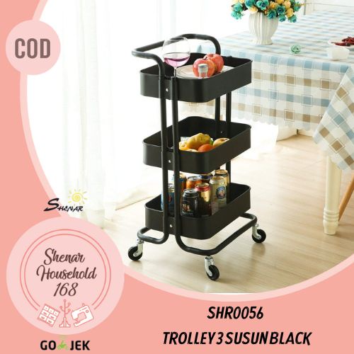 BISA COD , RAK TROLI SALON UTILITY CART ROLLING 3 TIER SERVICE RAK SERBAGUNA/TROLEY SALON ABS PLASTIC TERMURAH UNIK VIRAL - SHENAR