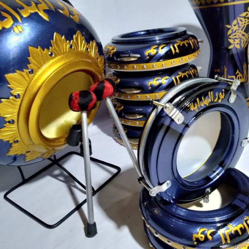 Rebana Hadrah Jepara Terbang Ginjring Banjari 1 Set Full Kayu Mahoni Terbaik OA Percussion