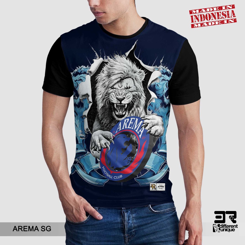 [ COD ] KAOS PRINTING GAMBAR TEAM SEPAK BOLA INDONESIA AREMA SG - BAJU DISTRO ORIGINAL MOTIF UNIK AT