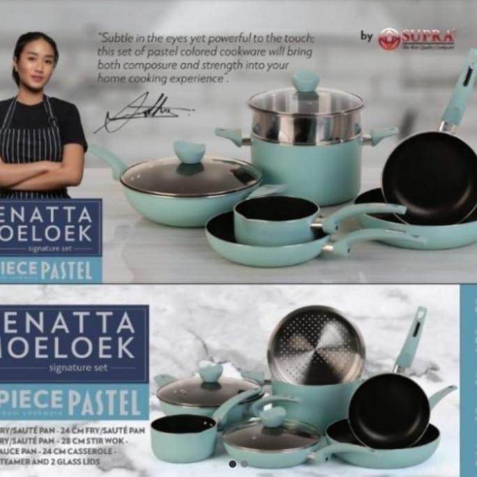 

Supra cheff Renata moeloek set 9 pcs cookwaret warna pastel