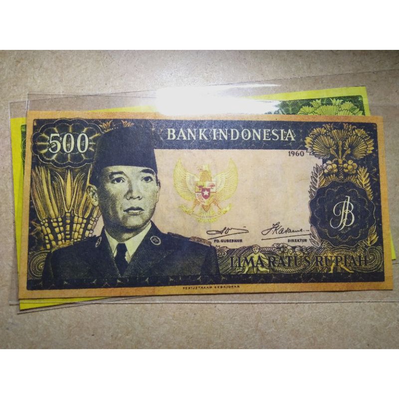 Uang kuno 500 Rupiah Soekarno sukarno tahun 1960 repro bukan asli