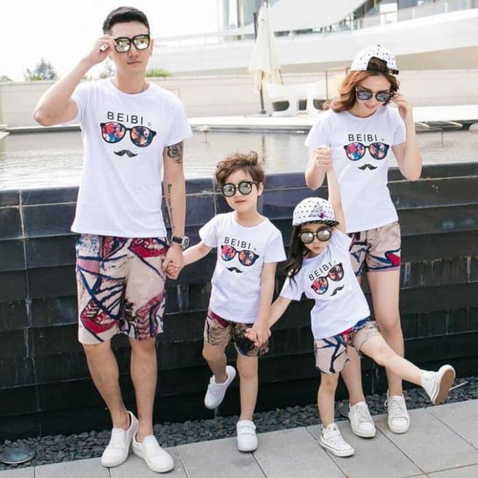Spesial- Kaos Family Couple 1 Set 4 Baju Murah Dan Newah - Putih, Xxl