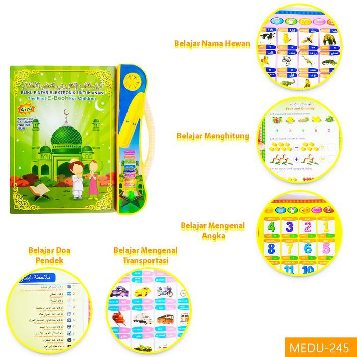 EBOOK 4IN1 playpad buku edukasi anak 4 bahasa belajar membaca - Medu-245