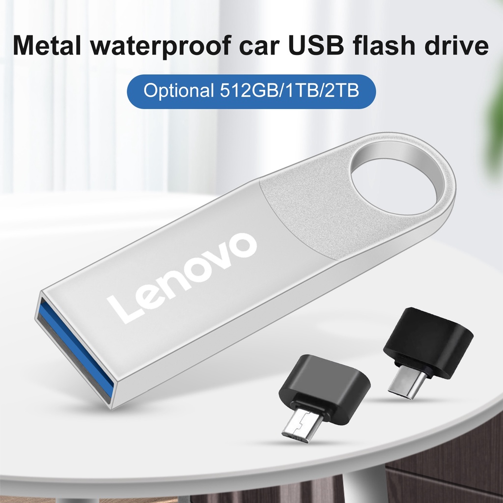 (Huluboy) Lenovo U Disk 512GB / 1TB / 2TB Mini USB Flash Drive Memory Stick Kecepatan Tinggi Anti Air Untuk Komputer