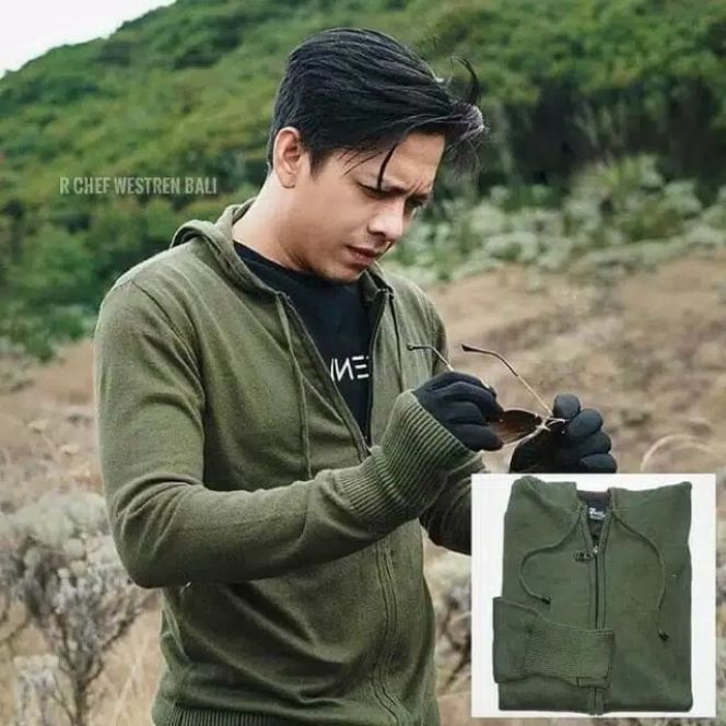 Bidznia - Jaket sweater Rajut polos hoodie pria wanita - Jaket Rajut ariel sweater crewneck cewek co