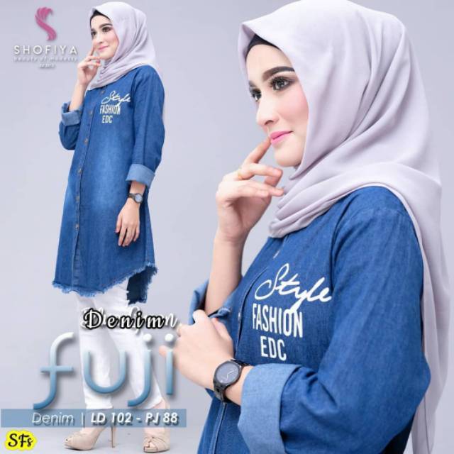 BLOUSE BAJU  BUSUI TUNIK BUSUI SOFT JEANS  FUJI Shopee  