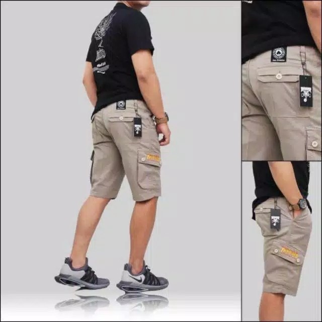 Celana Pendek Pria Surfing Distro Premium Santai Kolor No Cargo Chino Jogger Gym Hitam Terlaris gaya