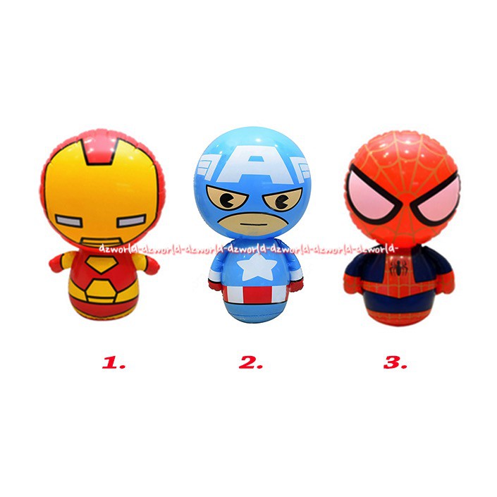 Marvel Tumbler Boneka Balon Tiup Kapten America 60cm Balon Tinju