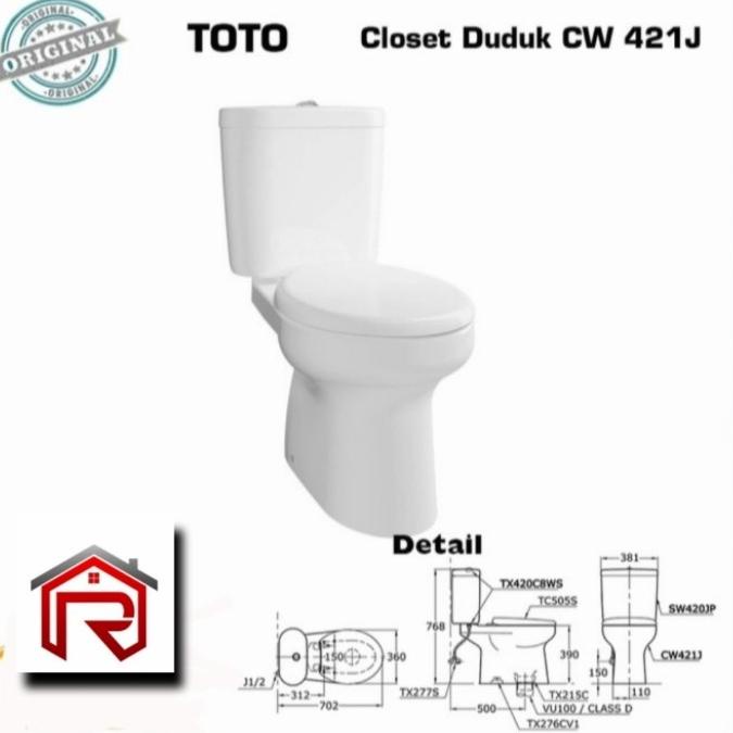 CLOSET TOTO CW 421/SW 420 JP+TUTUP SOFT CLOSING TC 505 SW/KLOSET DUDUK DSS3645CE